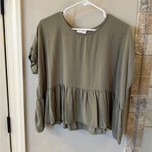 Green Pink Lily blouse